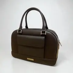 BURBERRY バーバリー ハンドバッグ レザー ダークブラウン シルバー金具