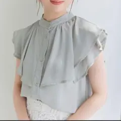 fifth ケープカラーシフォンブラウス