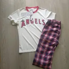 【新品】MLB ANGELS Tシャツ ＆　チェックパンツ　エンジェルス　160