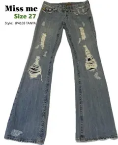 【美品】Miss Me レディス ダメージデニム サイズ27 ブーツカット