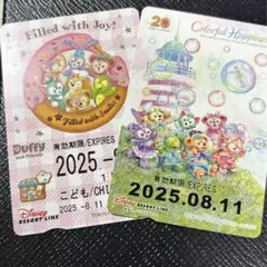 ディズニー　リゾートライン　ダッフィー　20周年　フリーきっぷ　カラフルハピネス