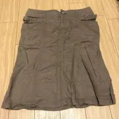 BOURREE ブーレ　カーキタイトスカート サイドベルト付き　38
