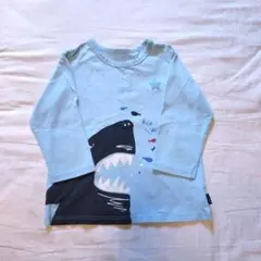春秋120 サメ長袖Tシャツ　水色