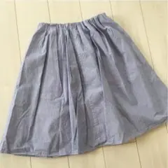 ストライプ柄ひざ丈フレアスカート
