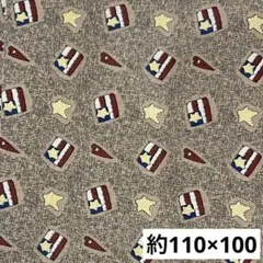 【110✖️100】 カントリー 生地 アメリカンカントリー　ハギレ 星条旗