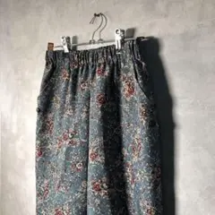 【ヴィンテージ】総柄テーパードパンツ 昭和レトロ 年代物 古着BM23
