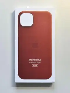 【新品】純正 iPhone 14 Plus レザーケース・アンバー①
