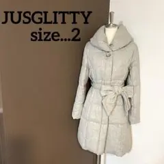 JUSGLITTY ジャスグリッティー ダウンコート ビジュ リボン エレガンス