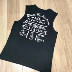DEUS タンクトップ S ブラック バックプリント