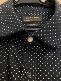 ▪️未使用　ZARA MAN ネイビー ドット柄 シャツ XL