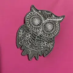 スーパーニードル★フクロウビーズブローチ