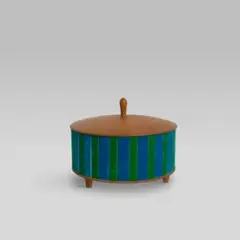 イタリア発「PAOLA LENTI」木製 テーブルアクセサリー 小物入れ 緑