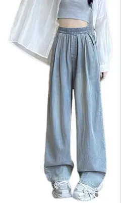 ロングパーツ レディース ワイドパンツ