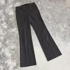 【エヴー】（F）スラックスパンツ ボトムス ストライプ フレア カジュアル