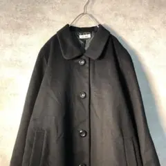 【ヴィンテージ】レトロ クラシック ウールコート 黒 古着 used AS15