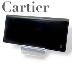 【微美品】Cartie　カルティエ　長財布　ブラック　黒　ロゴ　折り財布