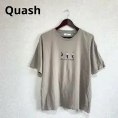 Quash ロゴ刺繍Tシャツ カットソー USAコットン ユニセックス 茶 L