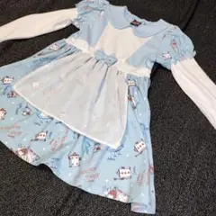 BABYDOLL水色リボン付きワンピース 110cm不思議の国のアリスディズニー