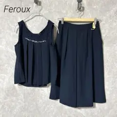 Feroux フェルゥ　ノースリーブブラウス＆キュロットパンツセットアップ　S