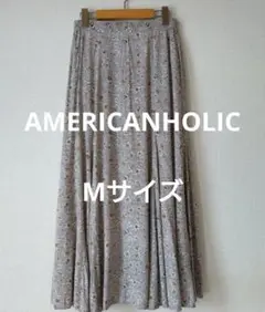 ❤AMERICANHOLIC❤　小花柄ロングスカート グレー　Mサイズ