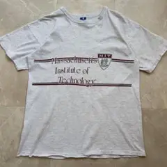 80s USA製 Champion 染み込み プリント カレッジ Tシャツ
