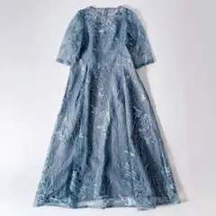 美品ꕥハレモード バックリボン タイトドレス 刺繍 総レース 結婚式 オケージョ