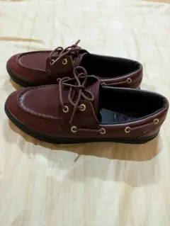 VANSダークブラウン デッキシューズ天然 皮革