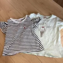 petit main ストライプ Tシャツ 100cm 2枚セット