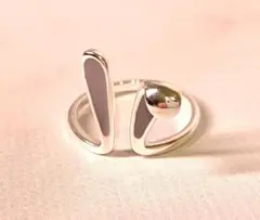 【高品質】うさぎ☆シルバー925リング☆フリーサイズ