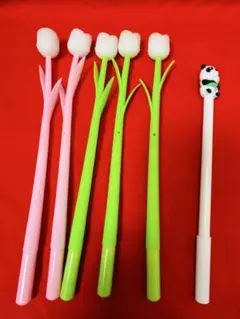 文房具 筆記具の種類···ボールペン 6点セット 学生の贈り物 かわいいパンダ