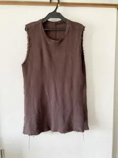 Ungrid ワッフル素材 ノースリーブ サーマル ブラウン Tシャツ