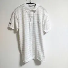 HEAD メンズ半袖ゴルフポロシャツ ホワイト ストライプ L