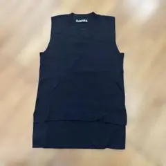 CANVAS ブラック ノースリーブニット