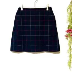 美品✨【UNIQLO】ユニクロ ウールブレンドミニスカート タータンチェック柄