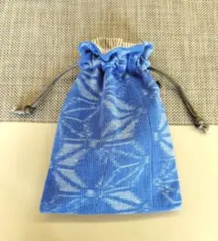 久留米絣　ハンドメイド　裏付き巾着（敬老の日プレゼント）③