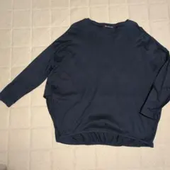 美品!!ミズイロインドmizuiroind ネイビー 濃紺長袖コクーントップス
