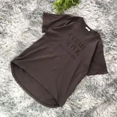 a.v.v【Mサイズ】プリントTシャツ ブラウン 綿 快適 前後差