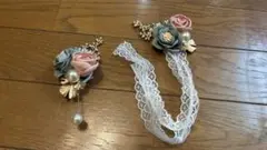 エレガントな花のブートニアセット