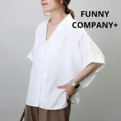 【1度着用】FUNNYCOMPANY+ 杢無地開襟ドルマンブラウス