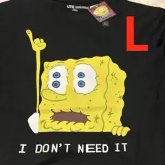 新品 ユニクロ×スポンジ・ボブ Tシャツ Lサイズ ブラック