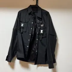 ブラックナイロンジャケット 調整ストラップ付き　PRADA
