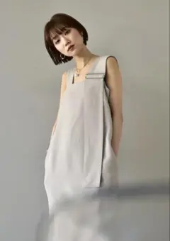 Lumier SLUB YARN ASYMMETRY DRESS/BEIGE