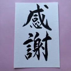書道作品　感謝　直筆　画仙紙はがき