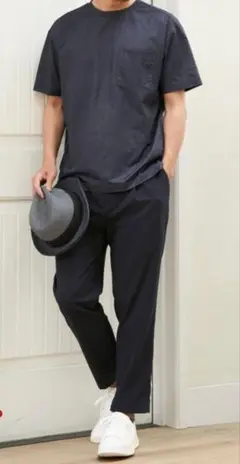 ikka イージーパンツ L 黒