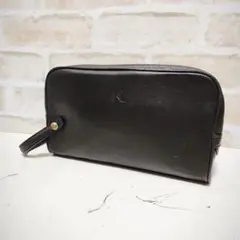 ★Krizia【クリツィア】シボ革 セカンドバッグ/クラッチバッグ 黒系 美品