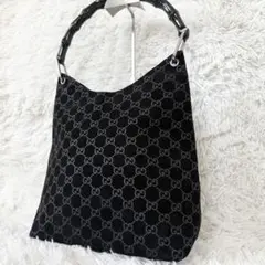 【外観美品】GUCCI グッチ バンブー GG柄 スエード ワンショルダーバッグ Vintage Gallery Rococo OLD GUCCI 世界No.1のコレクション！