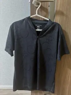 ブラック Tシャツ UNIQLO メンズ L 即乾 サラリ スポーツ ゴルフ
