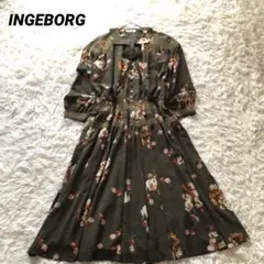 美品✨インゲボルグ【L相当】花柄ロングワンピース アップリケ　ピンクハウス