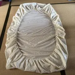 訳あり　中古　シングルボックスシーツ　カバー　クリーム色