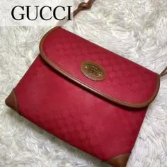 【超希少】 GUCCI マイクロGG レッド オールドグッチ キャンバス 赤